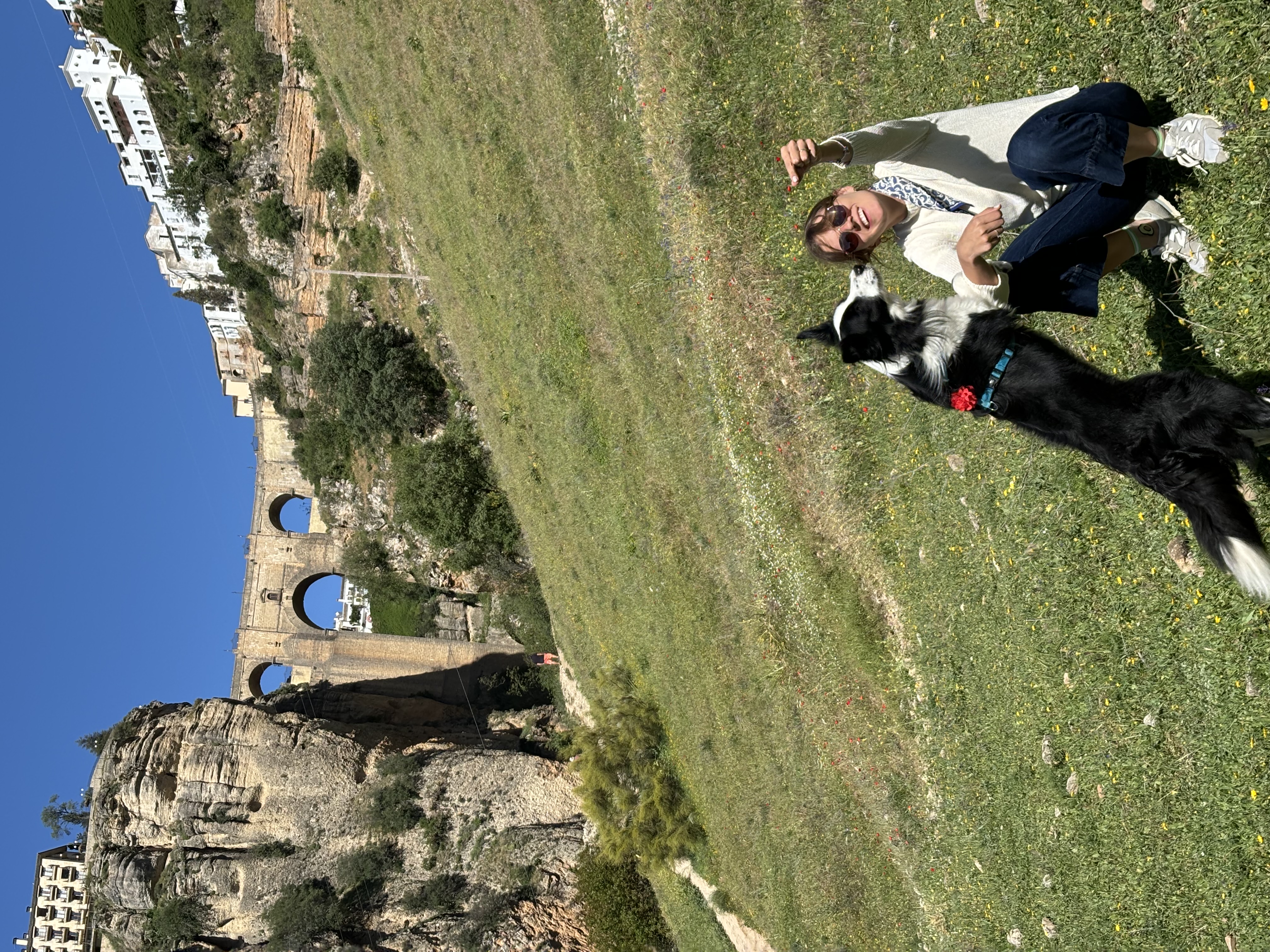 A dog owner with her dog