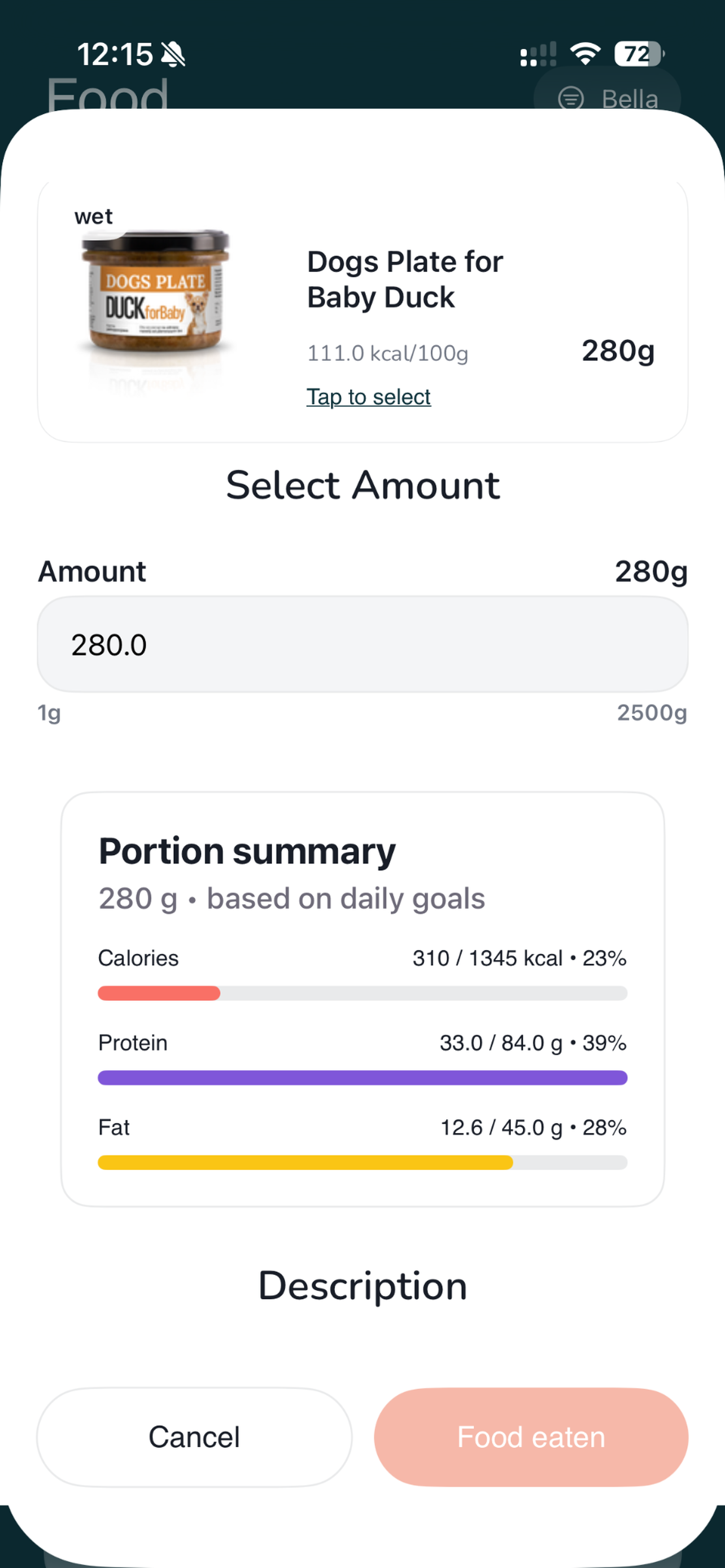 Porcja w gramach: podsumowanie kcal i makro